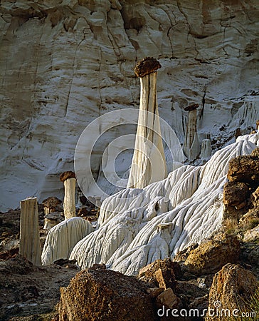 Sandstone Towers of Silence Wahweap Hoodoos in Utahs Grand Staircase Escalante Utah, America Stock Photo